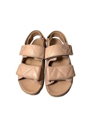 Prada Blush Pink Leather Comfort Sandals